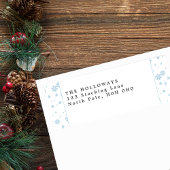 Minimal Blue Snowflakes Retouradres Labels