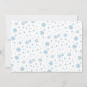 Minimal Blue Snowflakes Vakantie Fotokaart Feestdagenkaart (Achterkant)