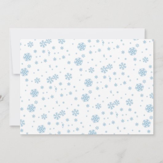 Minimal Blue Snowflakes Vakantie Fotokaart Feestdagenkaart (Achterkant)