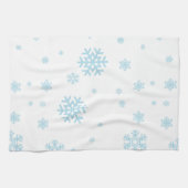 Minimal Blue Snowflakes Vakantie Theedoek (Horizontaal)