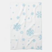 Minimal Blue Snowflakes Vakantie Theedoek (Verticaal)