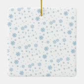 Minimal Blue Snowflakes Vakantiefoto Keramisch Ornament (Achterkant)