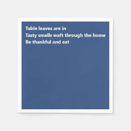 Minimal Blue Thanksgiving Modern Dankbaar Gedicht Servet