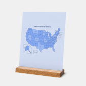Minimal Blue United States Map Illustration Acryl Bord (Hoek)