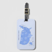 Minimal Blue United States Map Illustration Bagagelabel (Voorkant (verticaal))