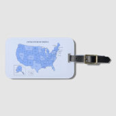 Minimal Blue United States Map Illustration Bagagelabel (Voorkant (horizontaal))