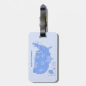 Minimal Blue United States Map Illustration Bagagelabel (Achterkant verticaal)