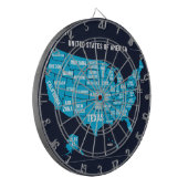 Minimal Blue United States Map Illustration Dartbord (Voorkant Links)