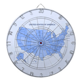 Minimal Blue United States Map Illustration Dartbord