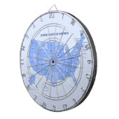 Minimal Blue United States Map Illustration Dartbord (Voorkant Rechts)