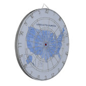 Minimal Blue United States Map Illustration Dartbord (Voorkant Links)