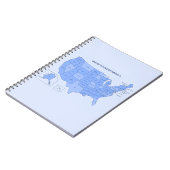 Minimal Blue United States Map Illustration Notitieboek (Linkerzijde)