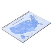 Minimal Blue United States Map Illustration Notitieboek (Linkerzijde)