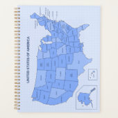 Minimal Blue United States Map Illustration Planner (Voorkant)