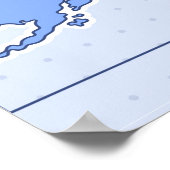 Minimal Blue United States Map Illustration Poster (Hoek)