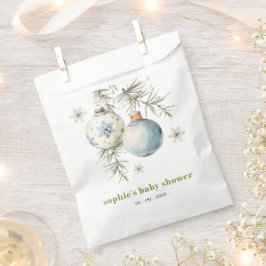 Minimal Blue Winter Christmas Boy Baby shower Bedankzakje
