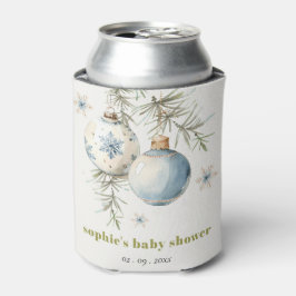 Minimal Blue Winter Christmas Boy Baby shower Blikjeskoeler