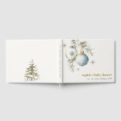 Minimal Blue Winter Christmas Boy Baby shower Gastenboek (Volledig)