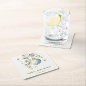 Minimal Blue Winter Christmas Boy Baby shower Kartonnen Onderzetters (Insitu)