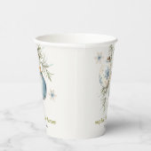 Minimal Blue Winter Christmas Boy Baby shower Papieren Bekers (Rechts)