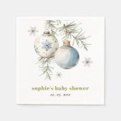 Minimal Blue Winter Christmas Boy Baby shower Servet (Voorkant)