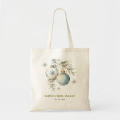 Minimal Blue Winter Christmas Boy Baby shower Tote Bag (Voorkant)