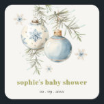 Minimal Blue Winter Christmas Boy Baby shower Vierkante Sticker<br><div class="desc">Minimal Blue Winter Christmas Boy Baby shower Invitation & Suite. Voor verdere aanpassingen of andere overeenkomende objecten kunt u contact met mij opnemen via yellowfebstudio@gmail.com</div>