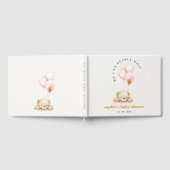 Minimal Blush Bearly Wait Balloon Baby shower Gastenboek (Volledig)