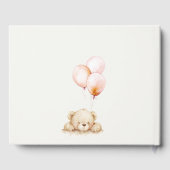 Minimal Blush Bearly Wait Balloon Baby shower Gastenboek (Achterkant)