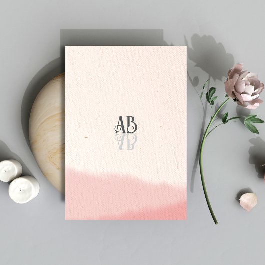 Minimal Blush & Bloom Bold Script QR Code Wedding Informatiekaartje