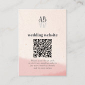 Minimal Blush & Bloom Bold Script QR Code Wedding Informatiekaartje (Voorkant)