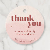 Minimal Blush Bloom Bold Script Wedding Bedankt Bedankjes Labels (Voorkant)