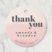 Minimal Blush Bloom Bold Script Wedding Bedankt Bedankjes Labels (Voorkant)