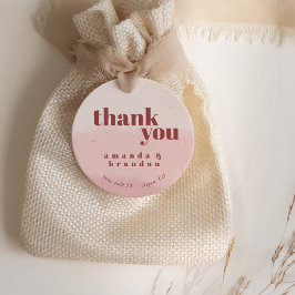 Minimal Blush Bloom Bold Script Wedding Bedankt Bedankjes Labels