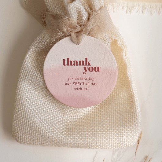 Minimal Blush Bloom Bold Script Wedding Bedankt Bedankjes Labels