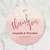 Minimal Blush Bloom Bold Script Wedding Bedankt Bedankjes Labels (Achterkant)