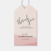 Minimal Blush Bloom Bold Script Wedding Bedankt Cadeaulabel (Voorkant)