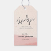 Minimal Blush Bloom Bold Script Wedding Bedankt Cadeaulabel (Achterkant)