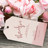 Minimal Blush Bloom Bold Script Wedding Bedankt Cadeaulabel