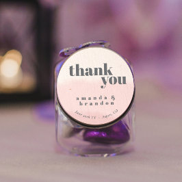 Minimal Blush Bloom Bold Script Wedding Bedankt Ronde Sticker