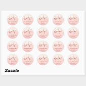 Minimal Blush Bloom Bold Script Wedding Bedankt Ronde Sticker (Vel)