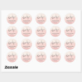 Minimal Blush Bloom Bold Script Wedding Bedankt Ronde Sticker (Vel)