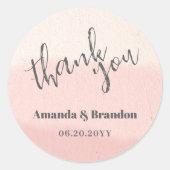 Minimal Blush Bloom Bold Script Wedding Bedankt Ronde Sticker (Voorkant)