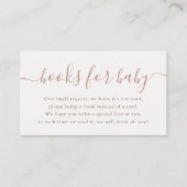 Minimal Blush Books for Baby Shower Informatiekaartje (Voorkant)