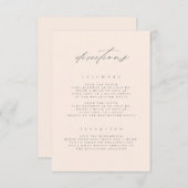 Minimal Blush Fine Art Floral Bruiloft Routebeschr Informatiekaartje (Voorkant / Achterkant)