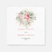 Minimal Blush Floral Eucalyptus Gold Wedding Napki Servet (Voorkant)