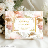 Minimal Blush Gold Waterverf bruiloft gastenboek