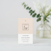 Minimal Blush Keramische Textuur Prijs Label Logo (Staand voorkant)