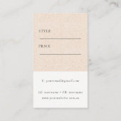 Minimal Blush Keramische Textuur Prijs Label Logo (Achterkant)