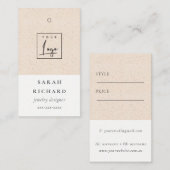 Minimal Blush Keramische Textuur Prijs Label Logo (Voorkant / Achterkant)